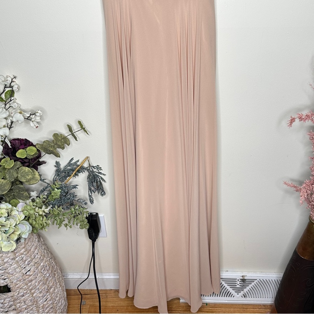 BHLDN Blush Pink Maxi Spaghetti Strap Bridesmaid Dress - Picture 3 of 7